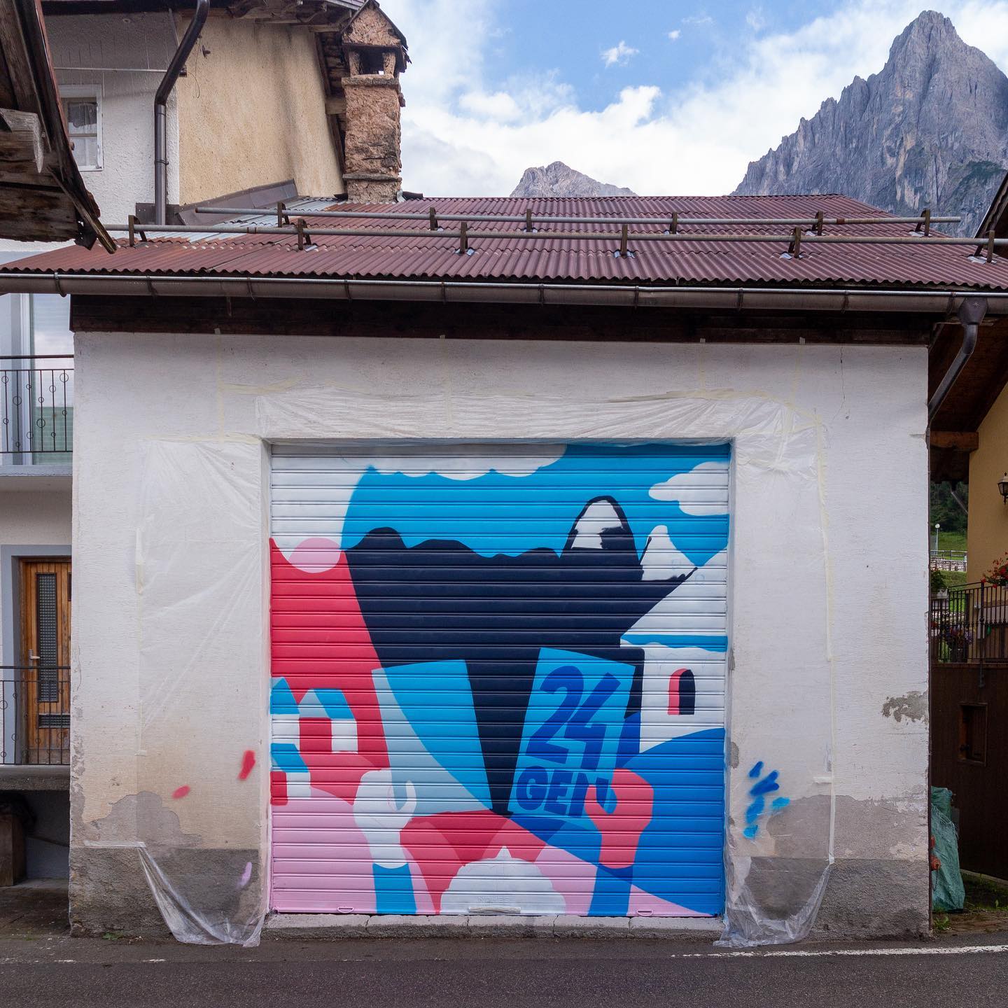 Il bozzetto riportato sul muro