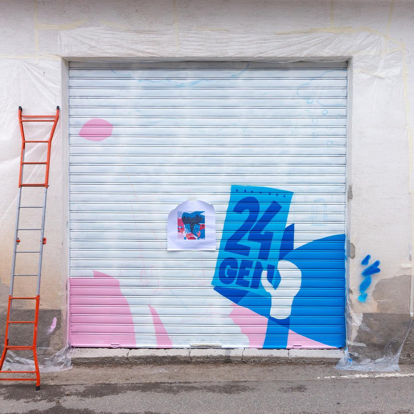 Il murale in fase avanzata